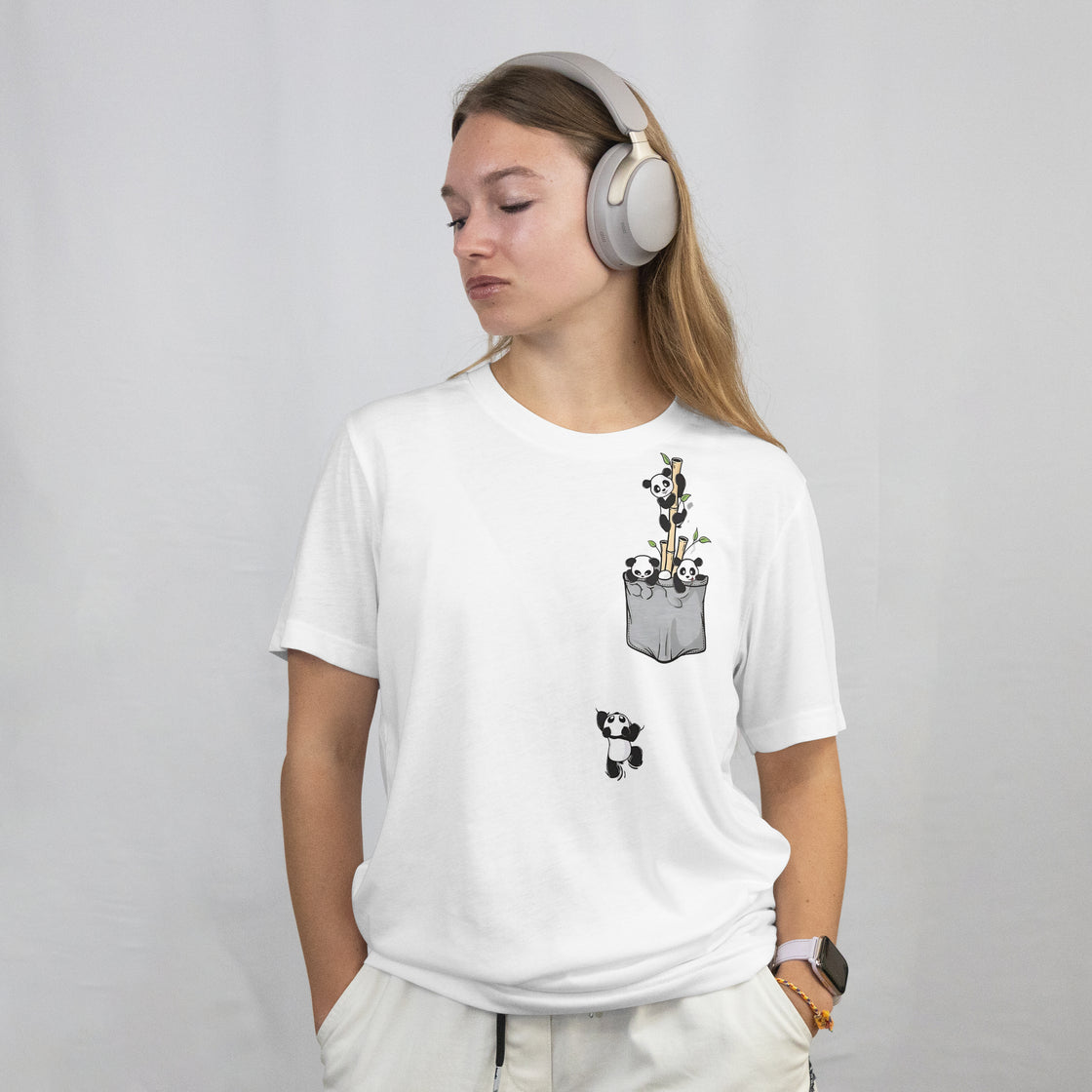 Bamboo Buddies Panda Printed Regular Fit T-Shirt Round Neck.