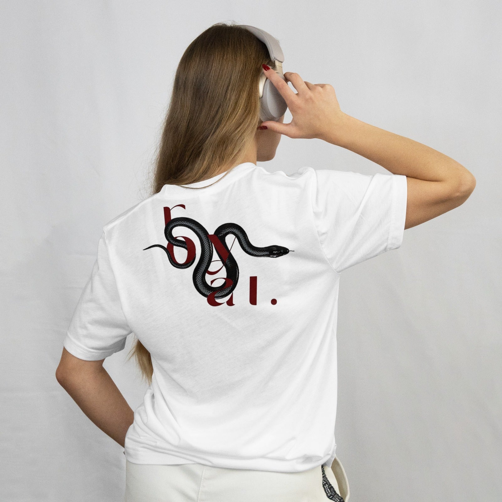 Couple Graphic Print Round Neck Cotton Blend White T-Shirt