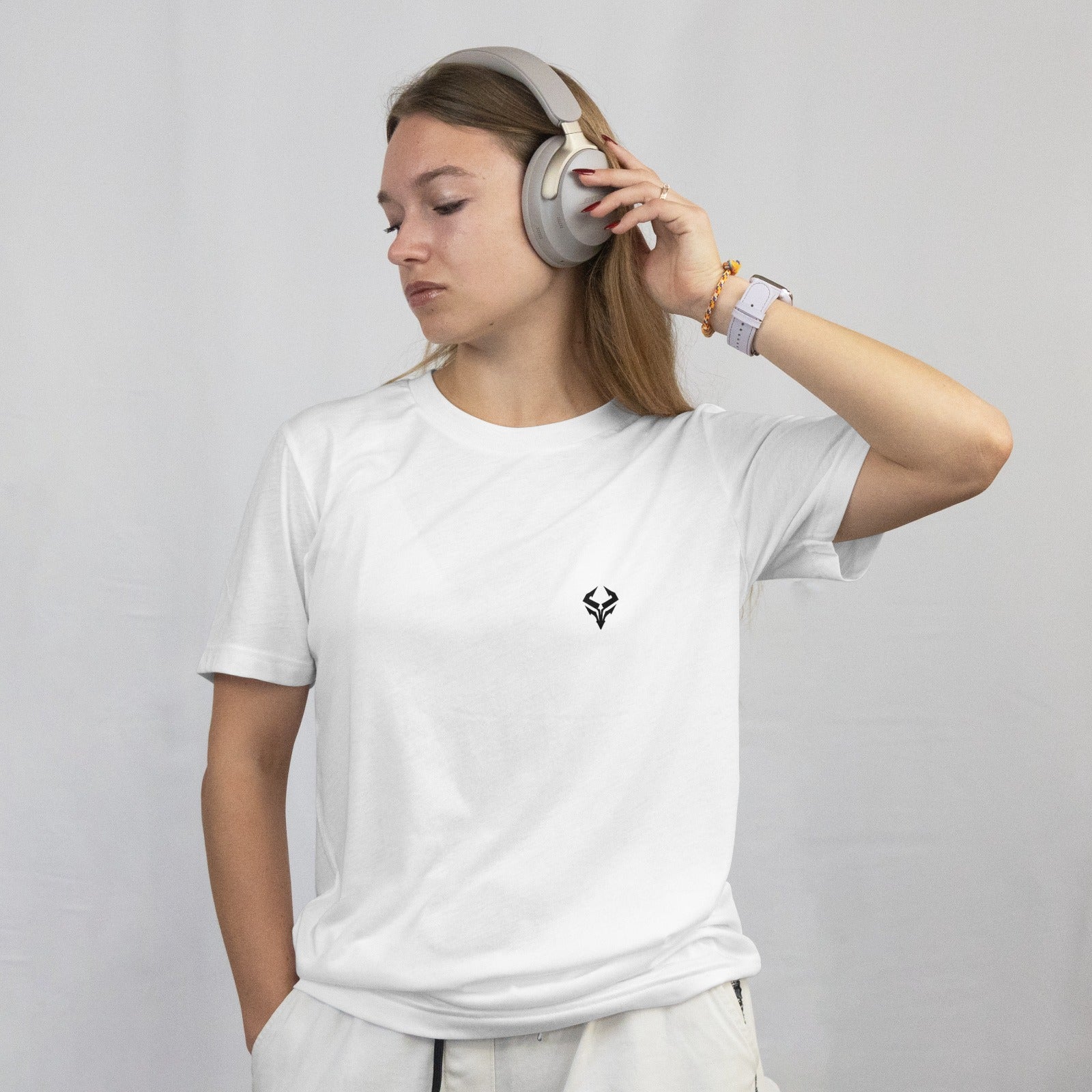Couple Graphic Print Round Neck Cotton Blend White T-Shirt